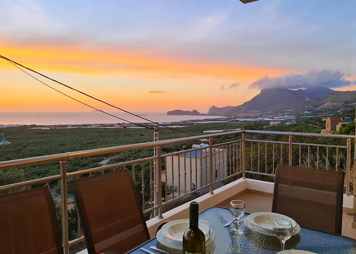 New Villa Kalimera, View To Falasarna Beach